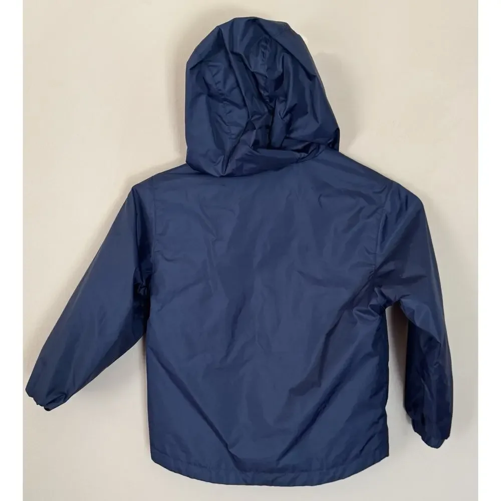 OshKosh B'Gosh Blue Hooded Windbreaker Pullover Pockets Logo Size Kid 6/7